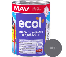 Эмаль ECOL по металлу и древесине (ПФ-115) серая глянцевая 1,0 л. (0,9 кг)