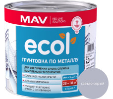 Грунтовка ECOL по металлу (ГФ-021) светло-серая 2,4 л (2,3 кг)