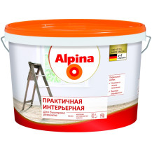 Краска Alpina ВД-АК Практичная интерьерная, белая, (8,2 кг) 5 л Краска Alpina ВД-АК Практичная интерьерная, белая, (8,2 кг) 5 л