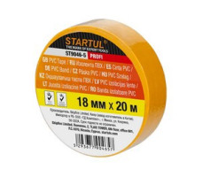Изолента ПВХ 18ммх20м желтая STARTUL PROFI (ST9046-5) (130 мкм)