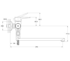 Смеситель для ванны ECONOCE D35-A, серия 400 арт. EC0406