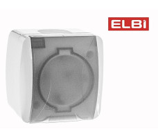 Розетка с крышкой с/з, наружная EL- IP54, 554-011500-218