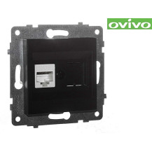 Розетка Ovivo компьютерная, черный, механизм арт.600-000317-229 Розетка Ovivo компьютерная, черный, механизм арт.600-000317-229