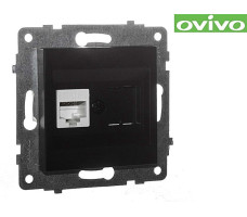 Розетка Ovivo компьютерная, черный, механизм арт.600-000317-229