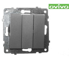 Выключатель Ovivo 3-клавишный серебро 600-000210-254