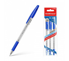 Ручка шариковая, ErichKrause R-301 Classic Stick&Grip 1,0 синий 50шт арт,39527