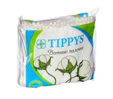 Tippys палочки ватные 100 шт. в полиэтилене
