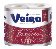 Туалетная бумага, белый, 4 рул., 3 слоя Veiro Luxoria
