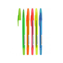 Ручка шариковая Стамм "511 Neon" синяя, 1,0мм, прозрачный корпус, ассорти Ручка шариковая Стамм "511 Neon" синяя, 1,0мм, прозрачный корпус, ассорти
