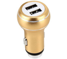 PERFEO Автомобильное зарядное устройство с двумя разъемами USB, 1А + 2.1A, металл (I4610) /80