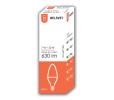 Лампа светодиодная BELSVET LED-М C37 7W 3000 К E14 (свеча)