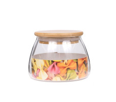 Банка для сып. продукт с бамбуковой крыш. стеклянная 228720 0.4л арт. 114035-3