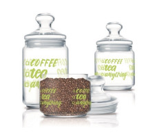 Набор банок для сып. продуктов стекл. Coffee tea 500/750/1000мл 3шт арт. Р6667