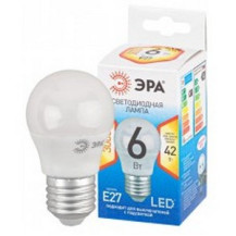 Лампа светодиодная стандарт LED P45-7W-827-E27 ЭРА QX диод. шар, 6Вт, тепл., E27 Лампа светодиодная стандарт LED P45-7W-827-E27 ЭРА QX диод. шар, 6Вт, тепл., E27