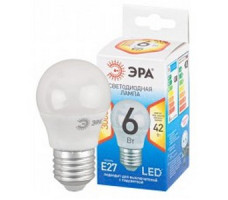 Лампа светодиодная стандарт LED P45-7W-827-E27 ЭРА QX диод. шар, 6Вт, тепл., E27