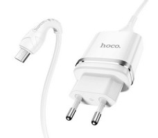 Cетевое зарядное устройство hoco N1 USB белый с кабелем Micro