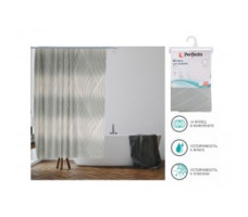 Шторка для ванной PERFECTO LINEA Secret жемчужная 180х180см арт.36-118006