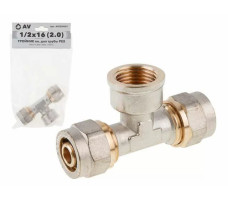Тройник вн. 1/2"х16 (2.0) для трубы PEX. AV Engineering