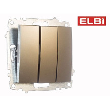 Выключатель 3-кл,титан EL-BI Zena-Vega 609-011400-254 Выключатель 3-кл,титан EL-BI Zena-Vega 609-011400-254