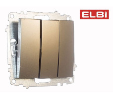 Выключатель 3-кл,титан EL-BI Zena-Vega 609-011400-254