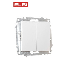 Выключатель 2-кл,белоснежный, EL-BI, Zena-Vega 609-015600-202
