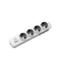 Колодка EL-BI Myra 4гн c/з с выкл,527-010200-402 белая Турция