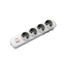 Колодка EL-BI Myra 4гн c/з с выкл,527-010200-402 белая Турция