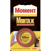 Лента клеящая Момент 2-стор. 1.5м арт.1714773 Лента клеящая Момент 2-стор. 1.5м арт.1714773