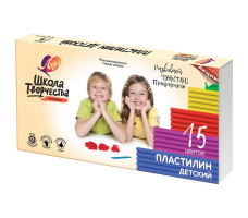 Пластилин "Школа творчества" 15 цветов