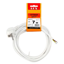 Шнур сетевой LUX V3 ПВС 7 м с вилкой с з/к Белый 3х0.75 Китай Шнур сетевой LUX V3 ПВС 7 м с вилкой с з/к Белый 3х0.75 Китай