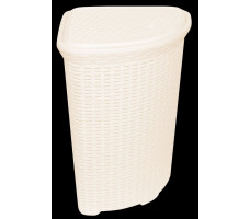 Корзина для белья "Ротанг" 60л угловая (слоновая кость), 235026