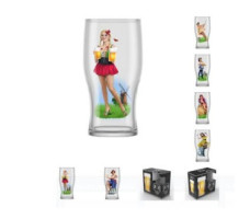 Набор бокалов для пива Pin up beer 2 шт. 500 мл. арт. дек-3044