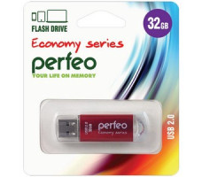Perfeo USB флэш-диск 32GB E01 Red economy series 10/100