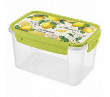 Контейнер для продуктов  LOCK&OK  с декором 1,5л (зеленый)