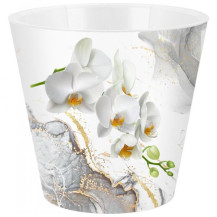 Горшок для цветов InGreen London Orchid Deco D160 мм белая орхидея 1,6 л.