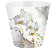 Горшок для цветов InGreen London Orchid Deco D160 мм белая орхидея 1,6 л.