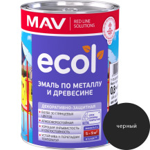 Эмаль ECOL по металлу и древесине (ПФ-115) черная глянцевая 1,0 л. (0,8 кг)