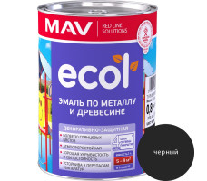 Эмаль ECOL по металлу и древесине (ПФ-115) черная глянцевая 1,0 л. (0,8 кг)