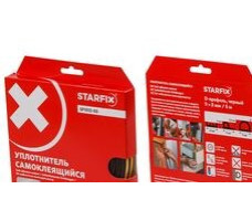 Уплотнитель D Starfix черный 9х8мм 6м арт.SF1012-03