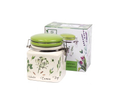 Банка для сыпучих продуктов керамика Herbal green с клипсой 480мл арт. L2520936 Китай