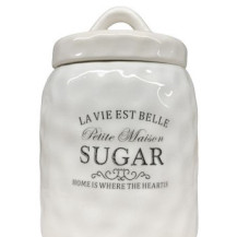 Банка для сыпучих продуктов керамическая Sugar 11х11х15,5 см 0.7л арт. HC21A48-S