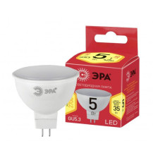 Лампочка светодиодная, ЭРА RED LINE LED MR16-5W-827-GU5,3R софит теплый белый свет Россия Лампочка светодиодная, ЭРА RED LINE LED MR16-5W-827-GU5,3R софит теплый белый свет Россия