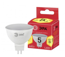 Лампочка светодиодная, ЭРА RED LINE LED MR16-5W-827-GU5,3R софит теплый белый свет Россия