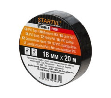 Изолента ПВХ 18ммх20м черная STARTUL PROFI (ST9046-1) (130 мкм)