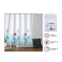 Шторка для ванной PERFECTO LINEA Harmony подводный мир 180х180см арт.36-118009