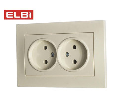 Розетка 2-я б/з, кремовый EL-BI Vega510-010330-908