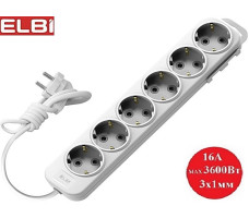 Удлинитель EL-BI Myra 6гн2м c/з 527-010202-611 Белый Турция