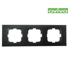 Рамка Ovivo Grano трехместная черная 400-170000-227 Рамка Ovivo Grano трехместная черная 400-170000-227