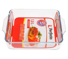 Форма из жаропрочного стекла, 1.5 л, прямоугольная, 240х200х50 мм, PERFECTO LINEA