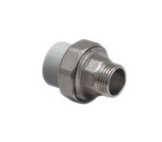 Американка ПП наружн. резьба 25х3/4", серый РосТурПласт
